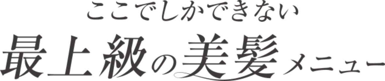 ここでしかできない最上級の美髪メニュー